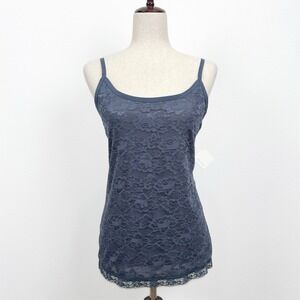 NEW Willow Bay Top Womens XL Blue Lace Trim Cami Fairy Whimsical Layering Dainty